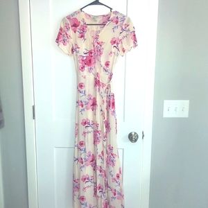 Size M forever 21 wrap maxi dress with tie
